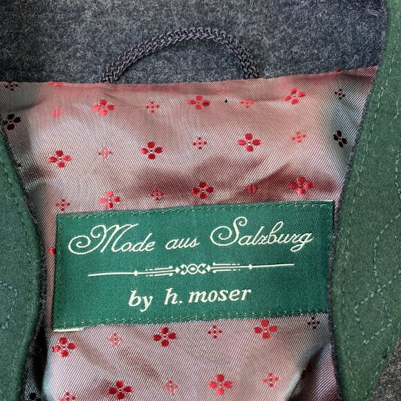Vtg H Moser Womens Austrian Gray Wool Blazer Jacket Mode Aus Salzburg Size 38 - Picture 3 of 11